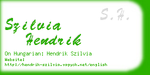 szilvia hendrik business card